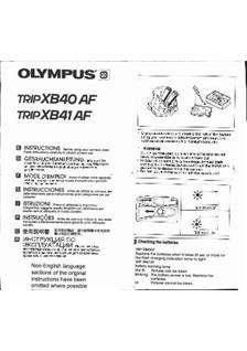 Olympus Trip XB 40 AF manual. Camera Instructions.